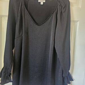 Bar III Charcoal Long Sleeve Blouse